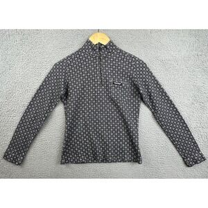 Polo Jeans Co Ralph Lauren Sweater Womens XSP Black White 1/4 Zip